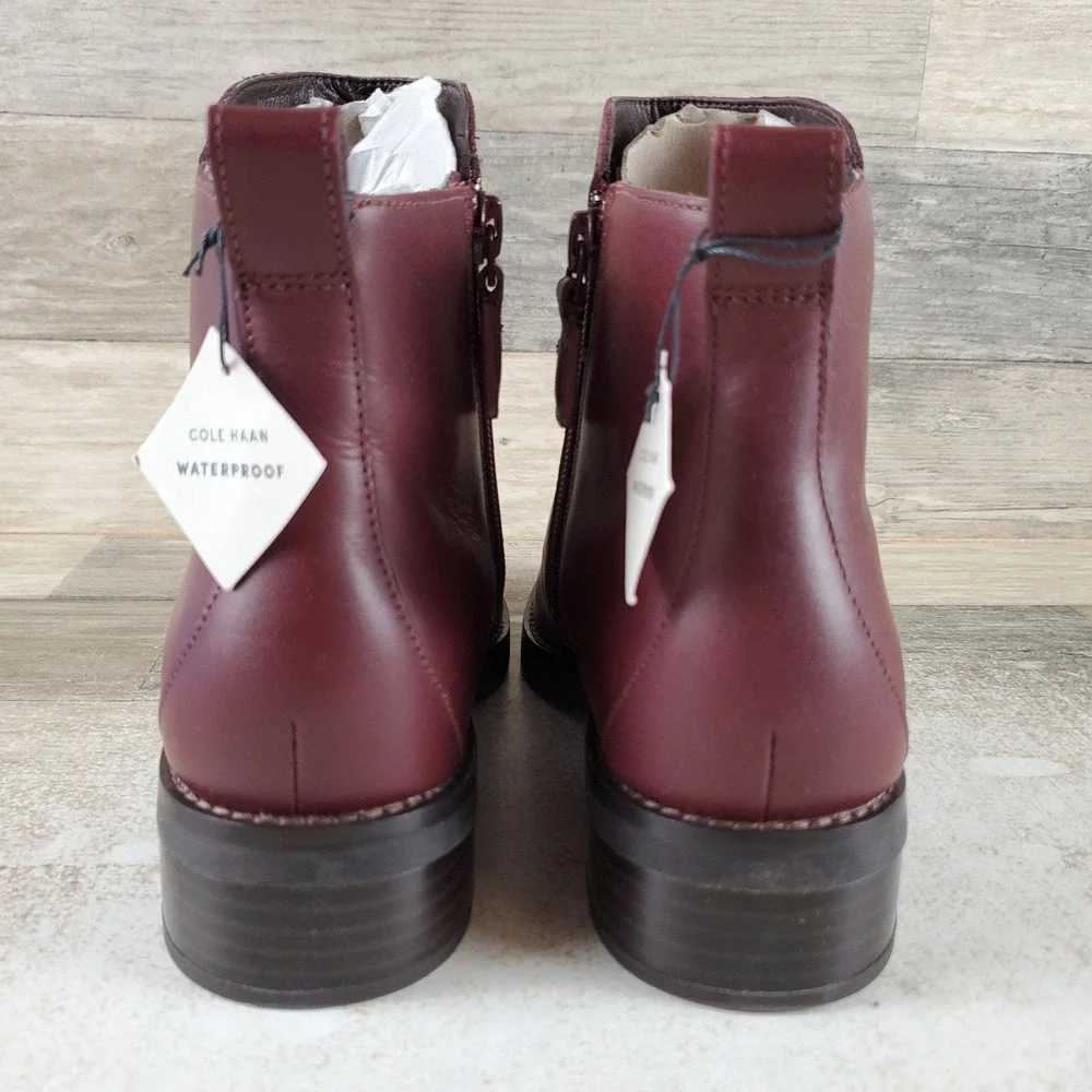 Cole Haan River Womens Chelsea Bootie Sz 5.5 B Brown Leather Waterproof Side Zip